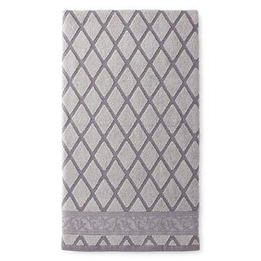 Royal Velvet® Diamond Jacquard Bath Towel Collection - 4 bath towels