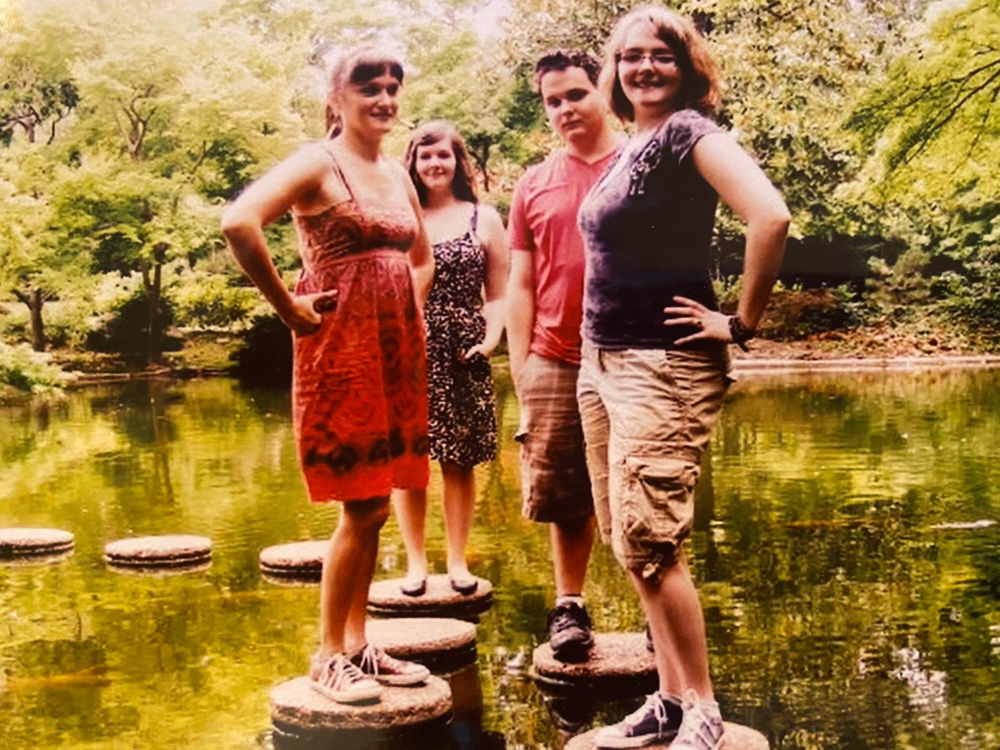 Julia first met her birth family in 2010 and immediately hit it off with such like minded individuals. Pictures left to right: Colleen (her birthmother), Maddy (Julia’s sister), Jon, (Julia’s brother)