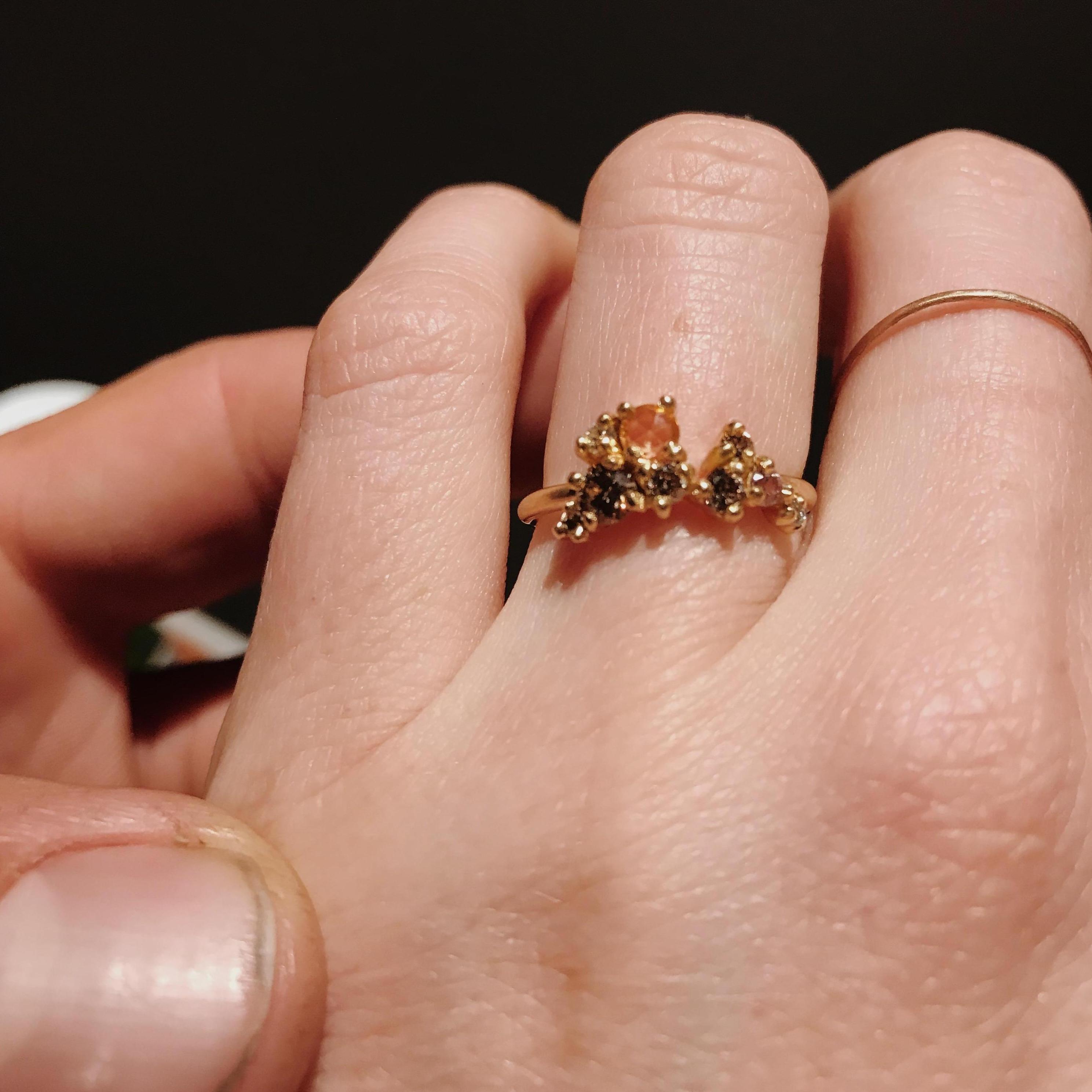 Eli designed the ring with our dear friend Katelin after the constellation Cassiopeia