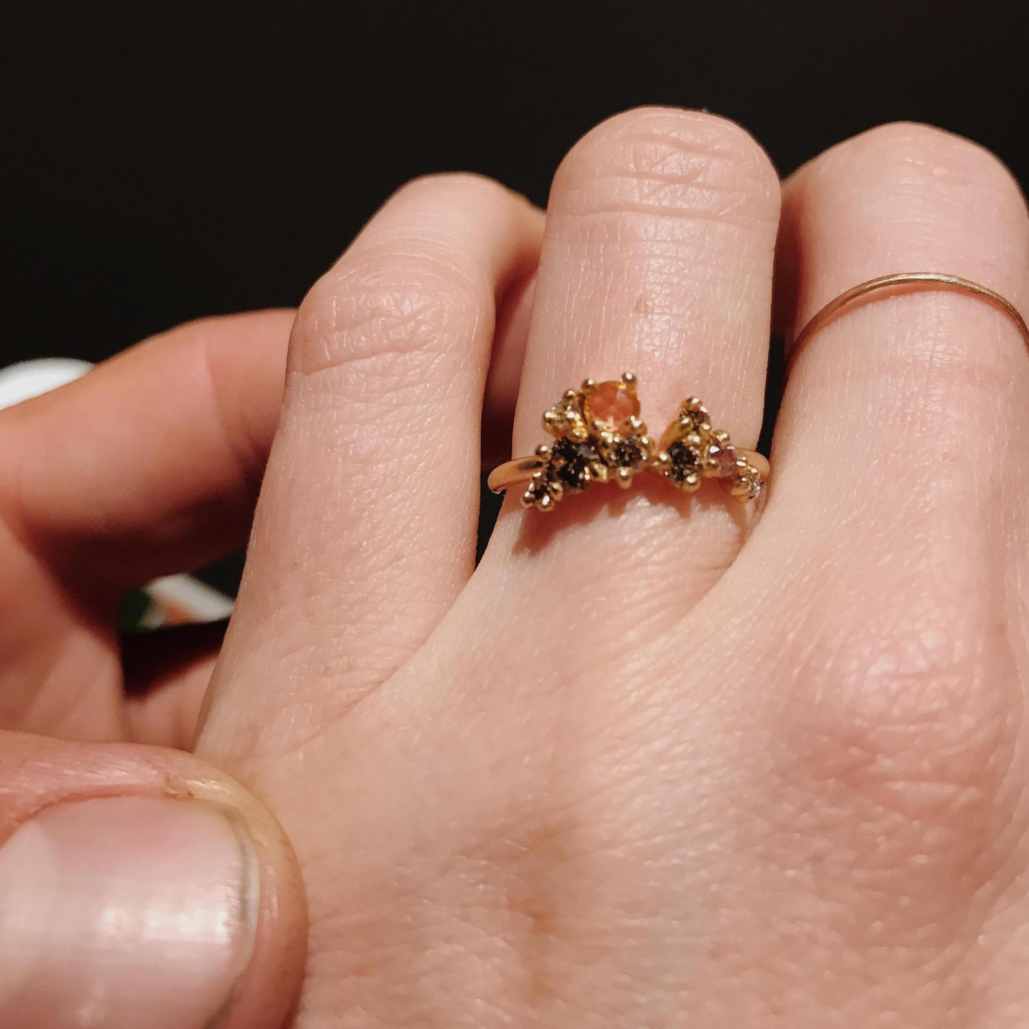 Eli designed the ring with our dear friend Katelin after the constellation Cassiopeia