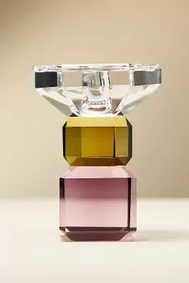 Cut Glass Candle Holder