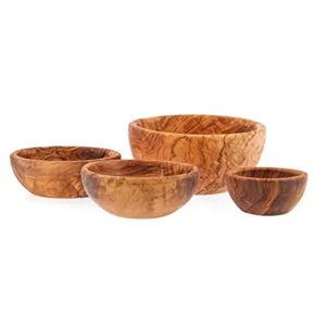 Olive Wood Handmade, Serving Bowls Set of 4