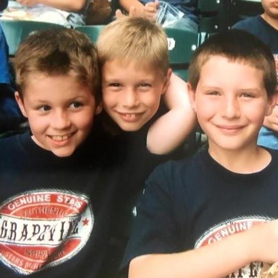 Adam, Mitchell and Zach at the Ranger game in elementary school!