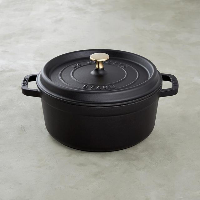 Staub Cast-Iron Round Dutch Oven, 4-Qt., Black