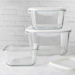 Set of 3 Large Glass Food Storage Boxes - Naaman