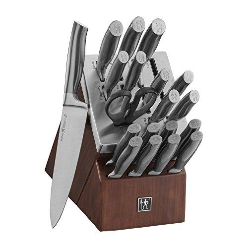 Gold and Silver Knife Set with Self-Sharpening Block