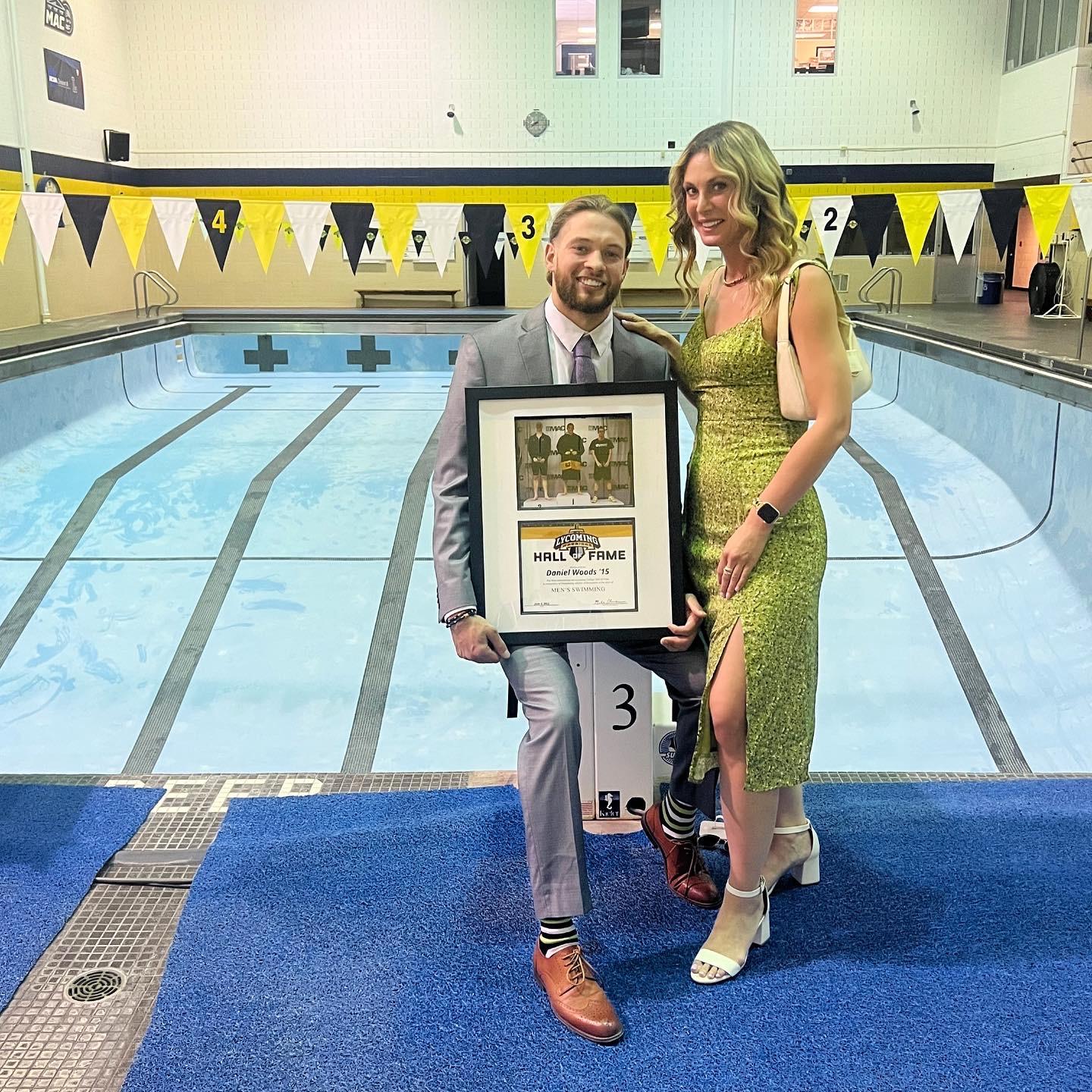 Danny's college Hall of Fame induction for swimming. June 2022