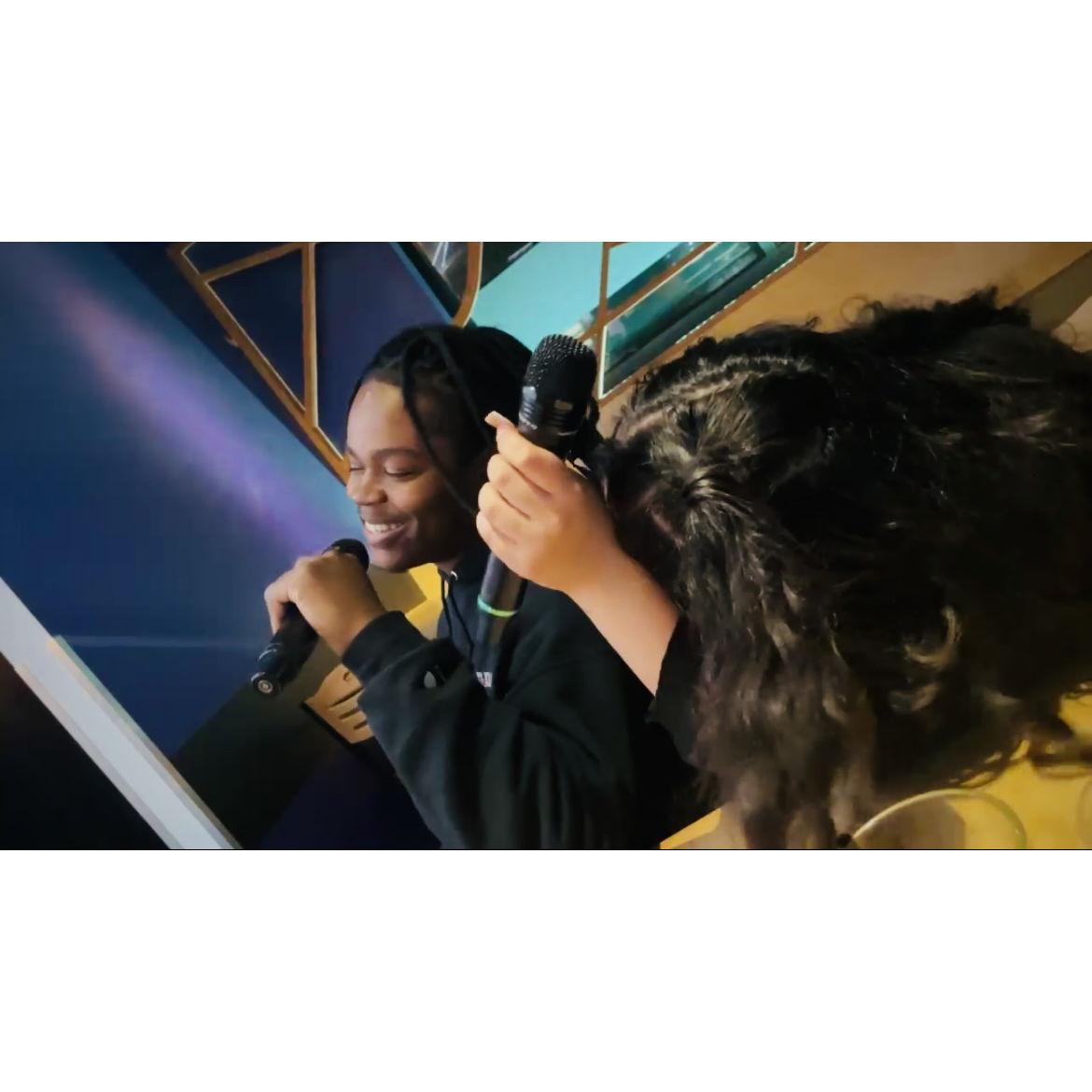 singing karaoke together