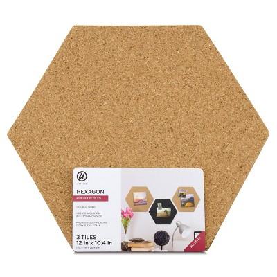 UBrands&#174; Reversible Cork Hex Tiles 3ct