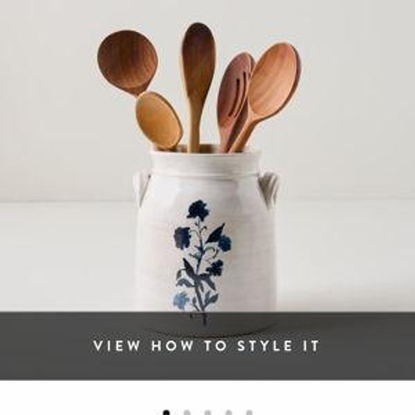 Lila Floral Utensil Crock
