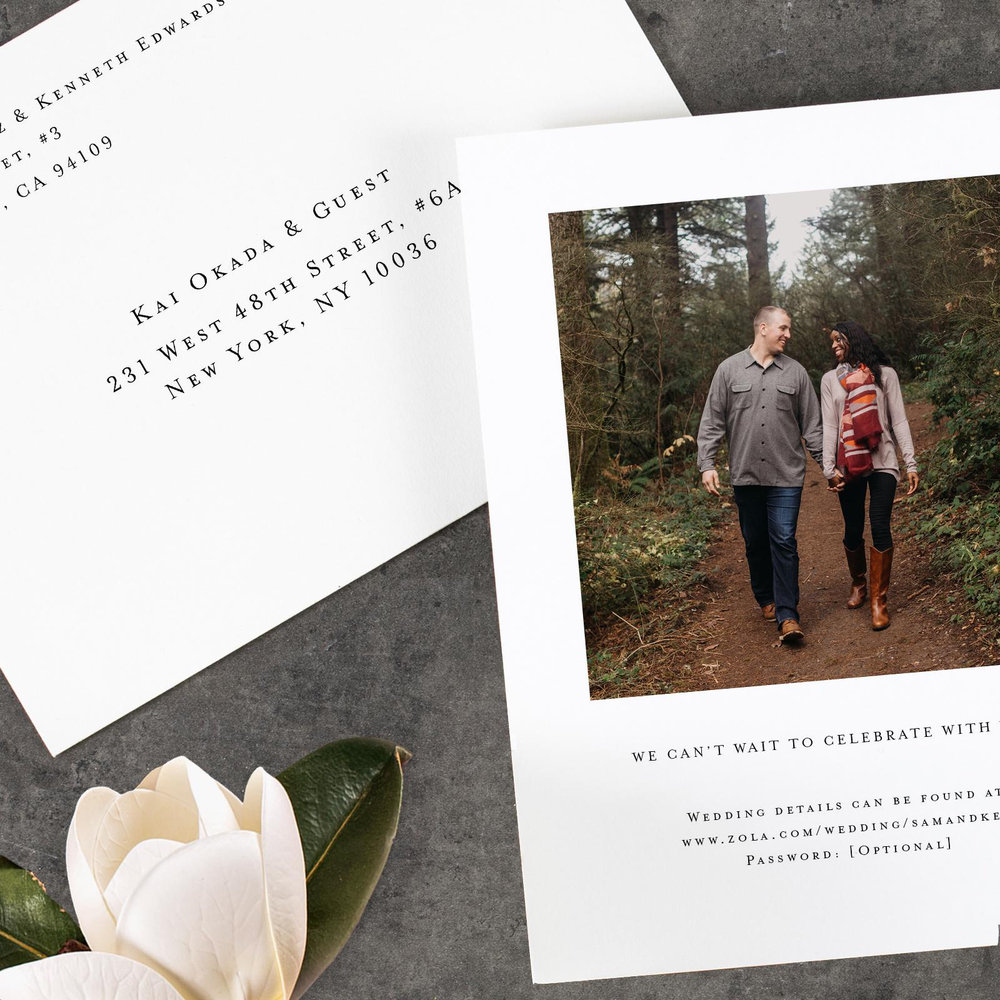 Paltz Portrait Foil | Black | Zola Save The Dates