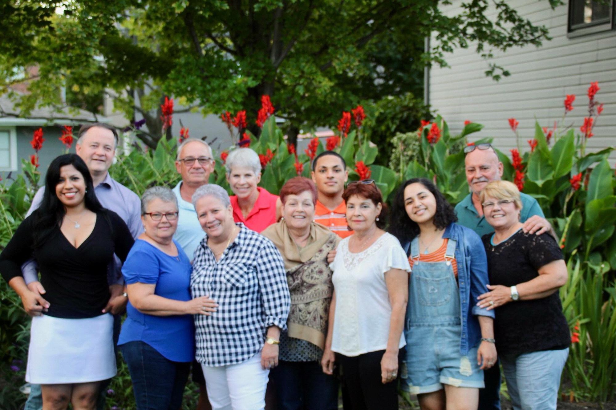 Margarita's family from Puerto Rico visiting Doug and Patricia's house in Summer 2017