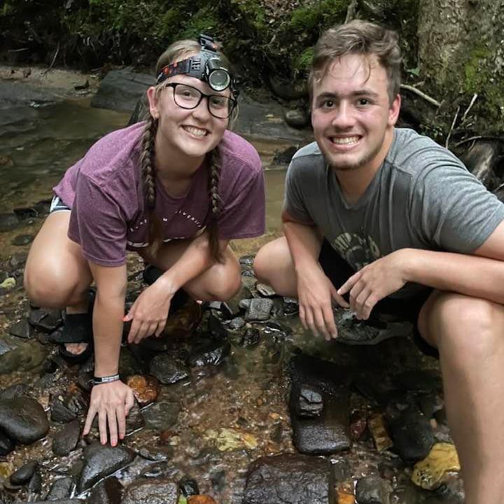 We took a trip to Georgia this past summer with the Vaughns for the younger boys' baseball tournament! This photo was taken behind the house we stayed in. We had fun catching salamanders in the creek!