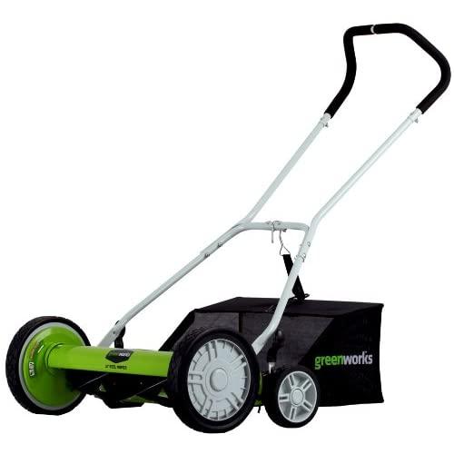 Greenworks 18-Inch Reel Lawn Mower with Grass Catcher 25062
