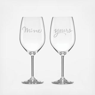 Two of a Kind Mine & Yours Wine Glass Set