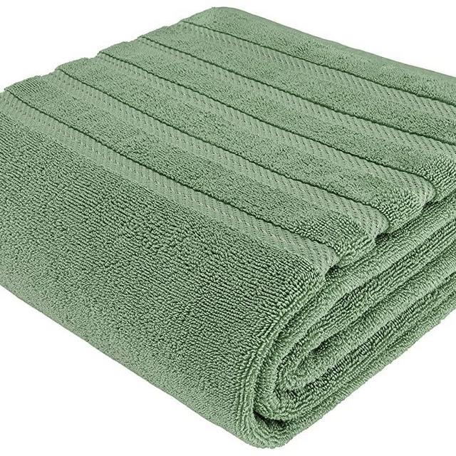 American Soft Linen Turkish Cotton, Large Jumbo Bath Towel 35x70 Premium & Luxury Towels for Bathroom, Maximum Softness & Absorbent Bath Sheet Sage Green