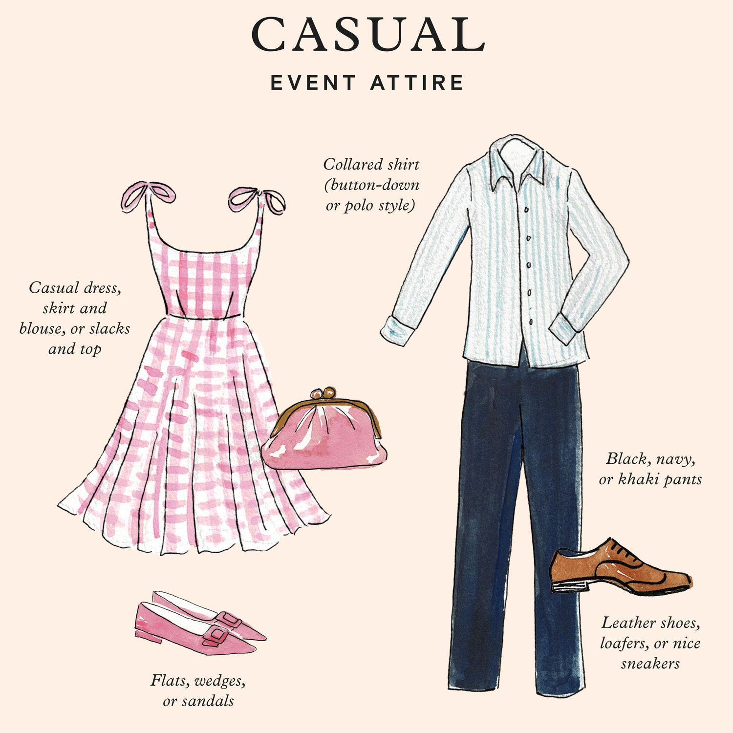Please wear casual attire, and plan for the heat. We suspect it will be hot!