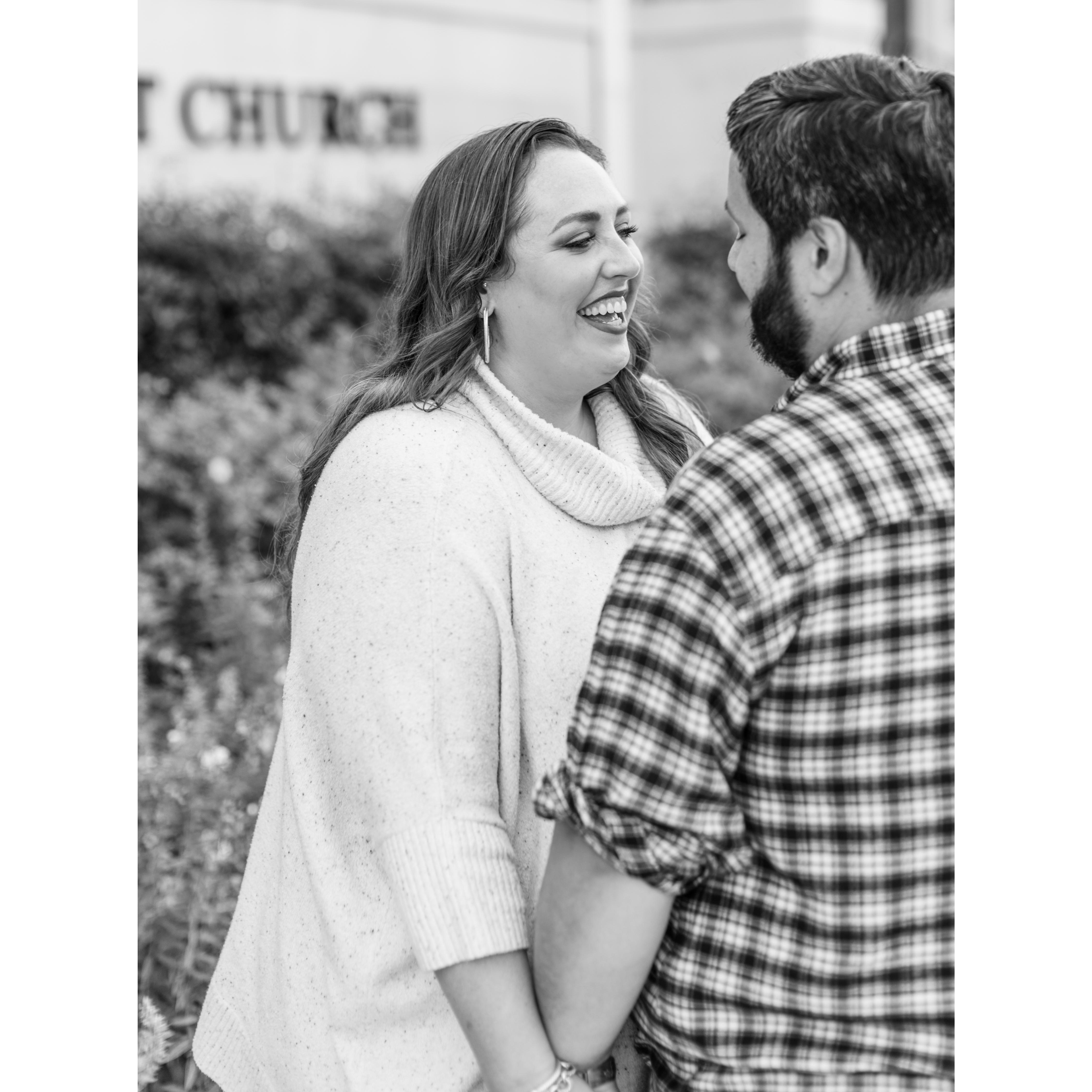 One of our engagement photos taken in October of 2021