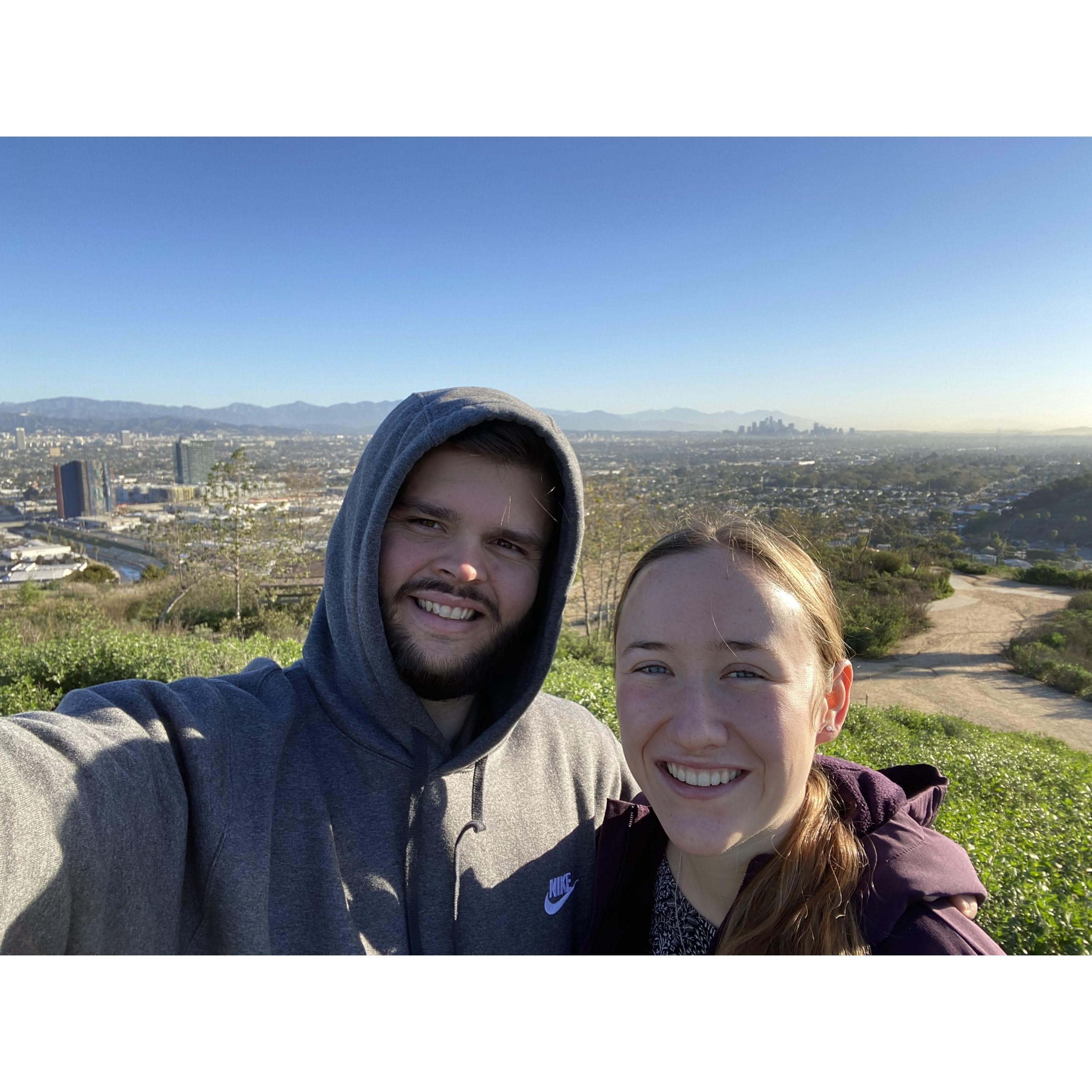 Hike on Ashley's last day in LA before two weeks of training in Chicago, February 2022