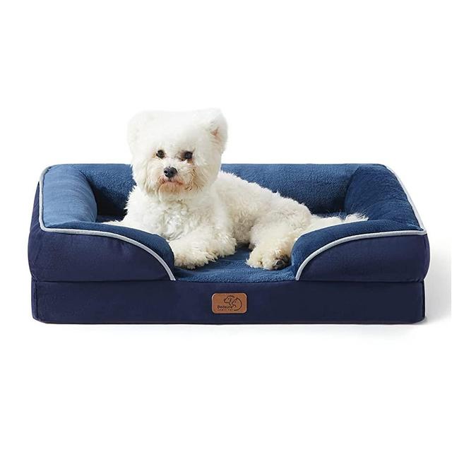 Bedsure Orthopedic Dog Bed, Bolster Dog Beds for Medium/Large/Extra Large Dogs - Foam Sofa with Removable Washable Cover, Waterproof Lining and Nonskid Bottom Couch