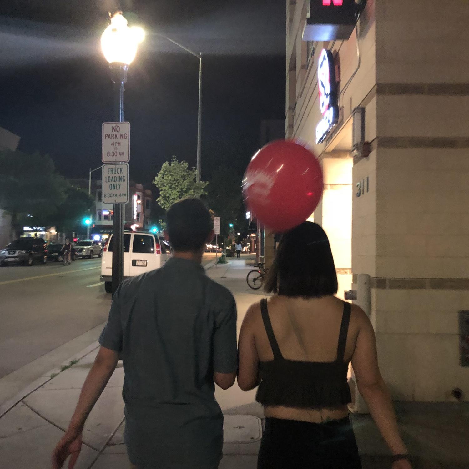 The first picture of the two of us, taken on Kristen's 21st birthday (by our friend, Jenny, who thought she saw some sparks flying between us!)