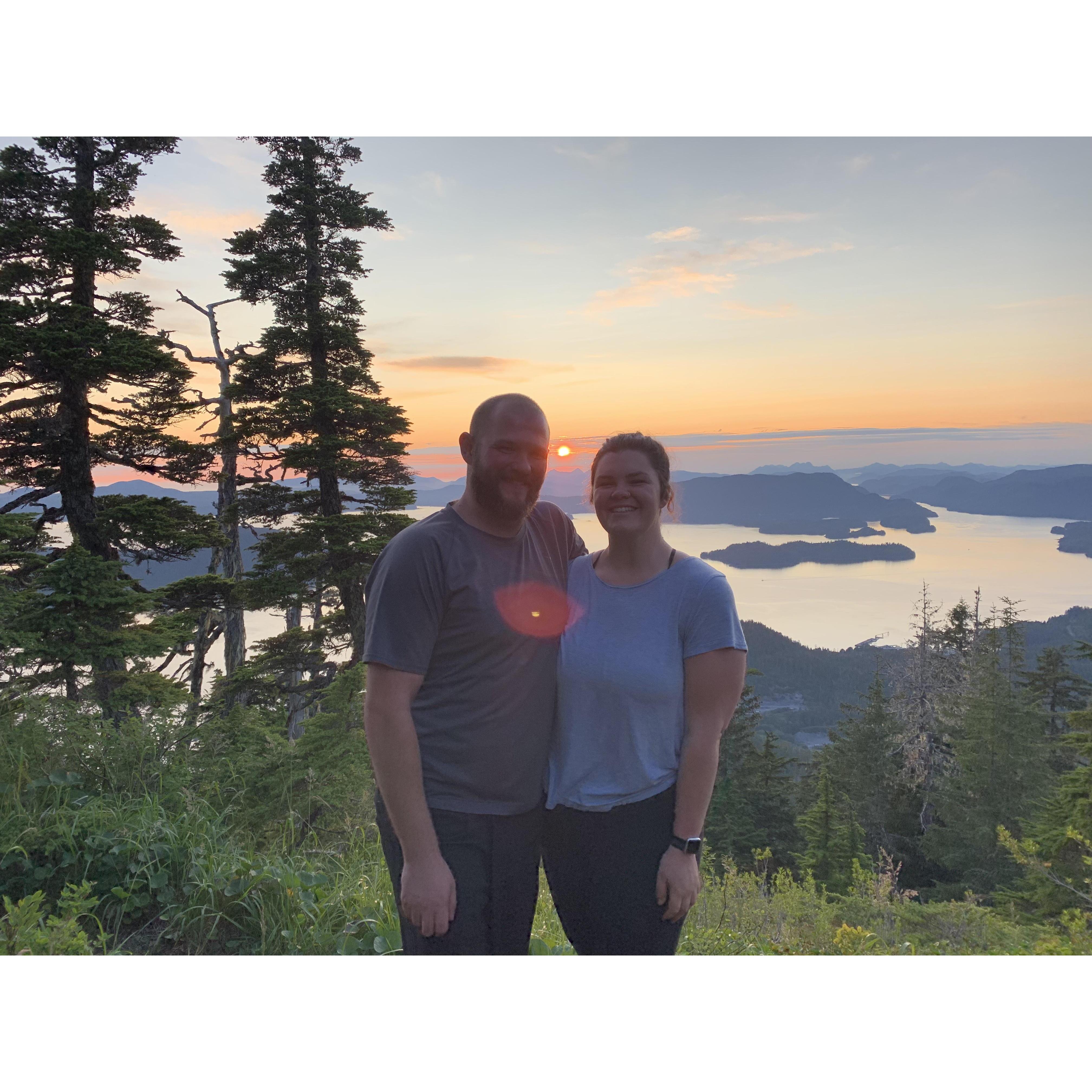 Our first sunset up Harbor Mountain.