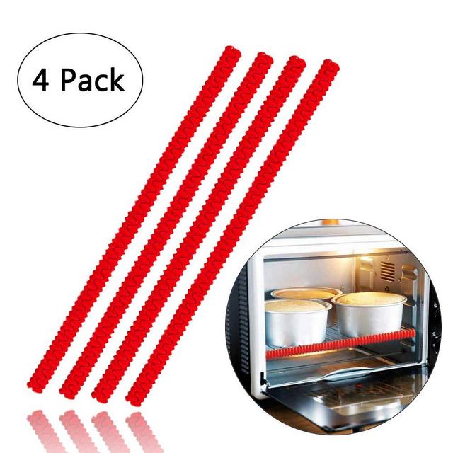 Oven Rack Shields - 4 Pack Heat Resistant Silicone Oven Rack Cover 14 inches Long Oven Rack Edge Protector, Protect Against Burns and Scars