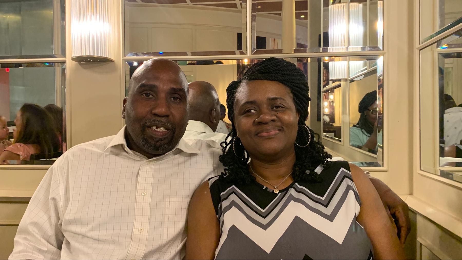 A photo of us at our favorite Brazilian restaurant, Galpão Gaucho Brazilian Steakhouse.