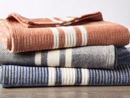 Cirrus Supersoft Throw - Blue with Natural Stripe