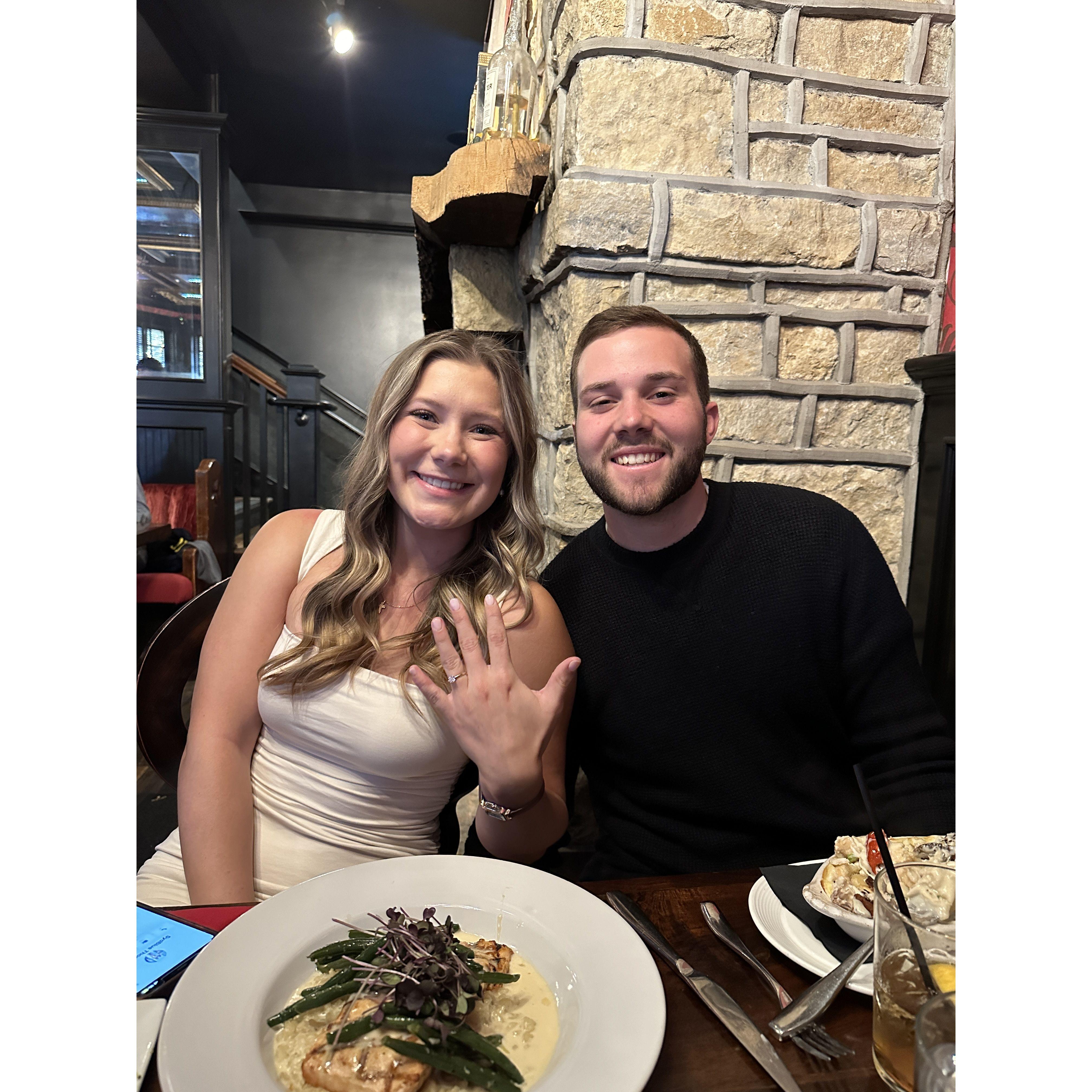 Dinner at The Village Anchor with both of their parents