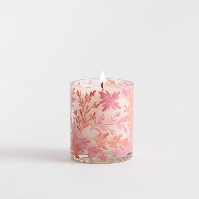 Hand Painted Homescent Candle – Pink Coral – Votive