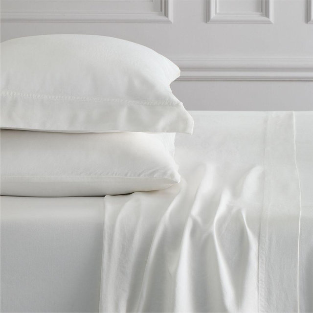 Brushed Tencel Twill Sheet Set, Queen, White