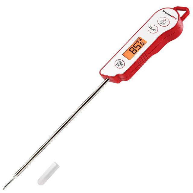 ThermoPro TP15 Digital Waterproof Instant Read Meat Thermometer for Grilling Cooking Food Candy Thermometer Kitchen with Calibration & Backlight for BBQ Smoker Grill Thermometer