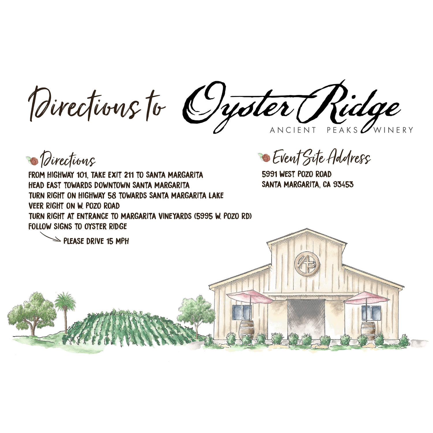 Directions to Oyster Ridge