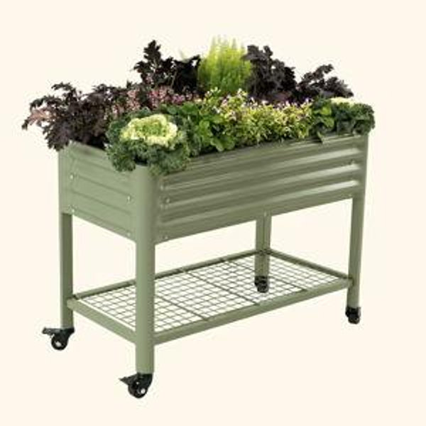 Elevated Garden Bed 2' x 4' (Color: Olive Green)