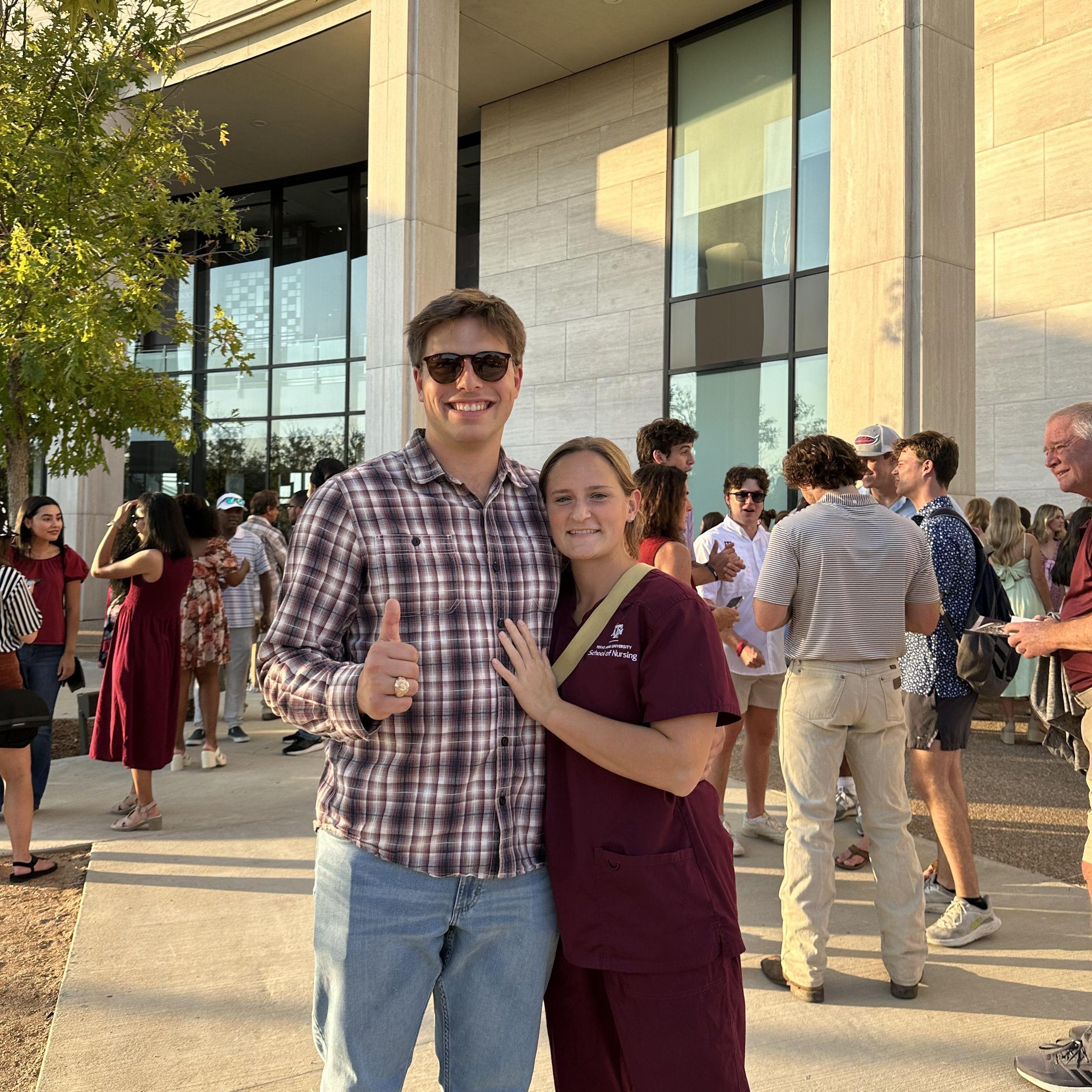 Ben got his Aggie Ring! Kylee made it back just in time from clinical in Waco to accompany him there. Katie, Kylee's mom, ringed him... it is a thing to have a former student present the ring.