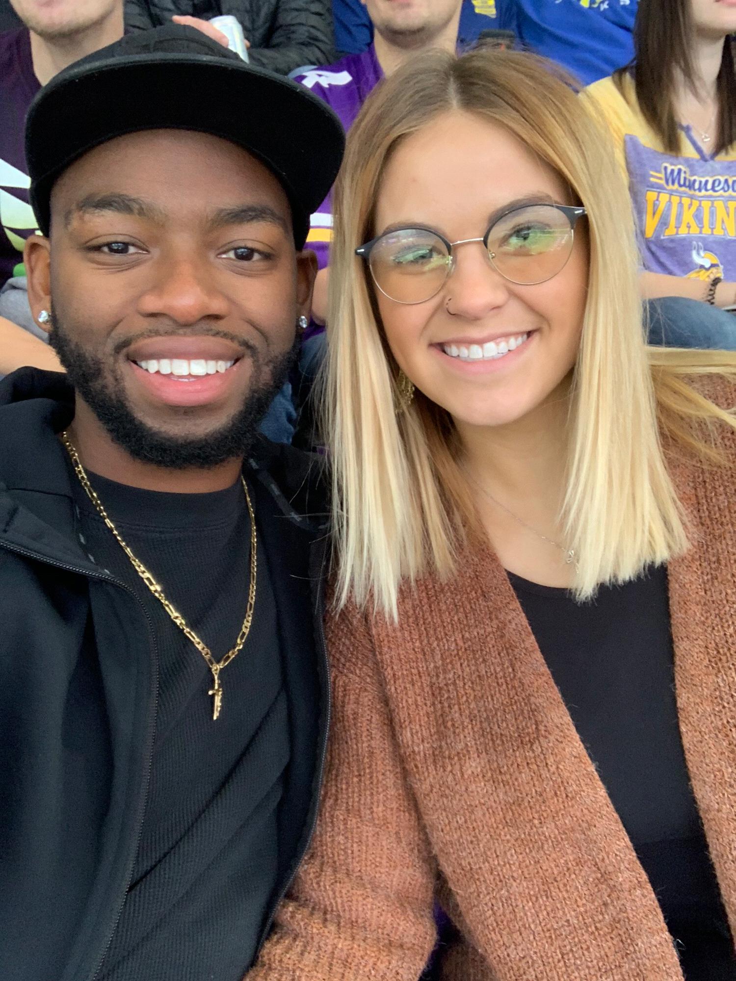 Tori surprised Xavier with tickets when the Vikings played his Eagles. Don’t worry, the Vikings won.