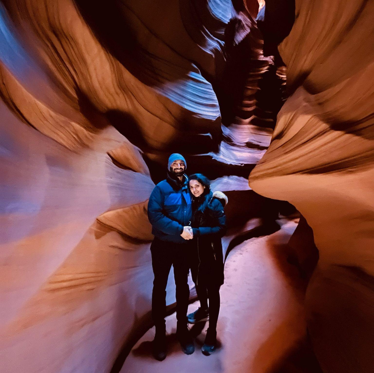 February 2026: visiting Antelope Canyon together, as it had a soft spot in our
hearts ever since Parth surprised Adhithi by going there after she had
recommended it when we first met