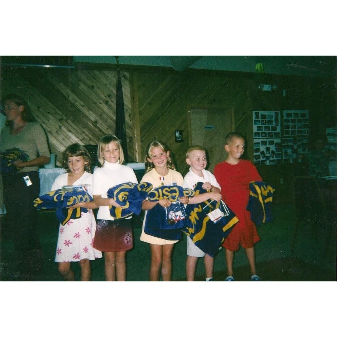 Swim team banquet - 8 & Under age group. Matt is on the far right, Haley is on the far left