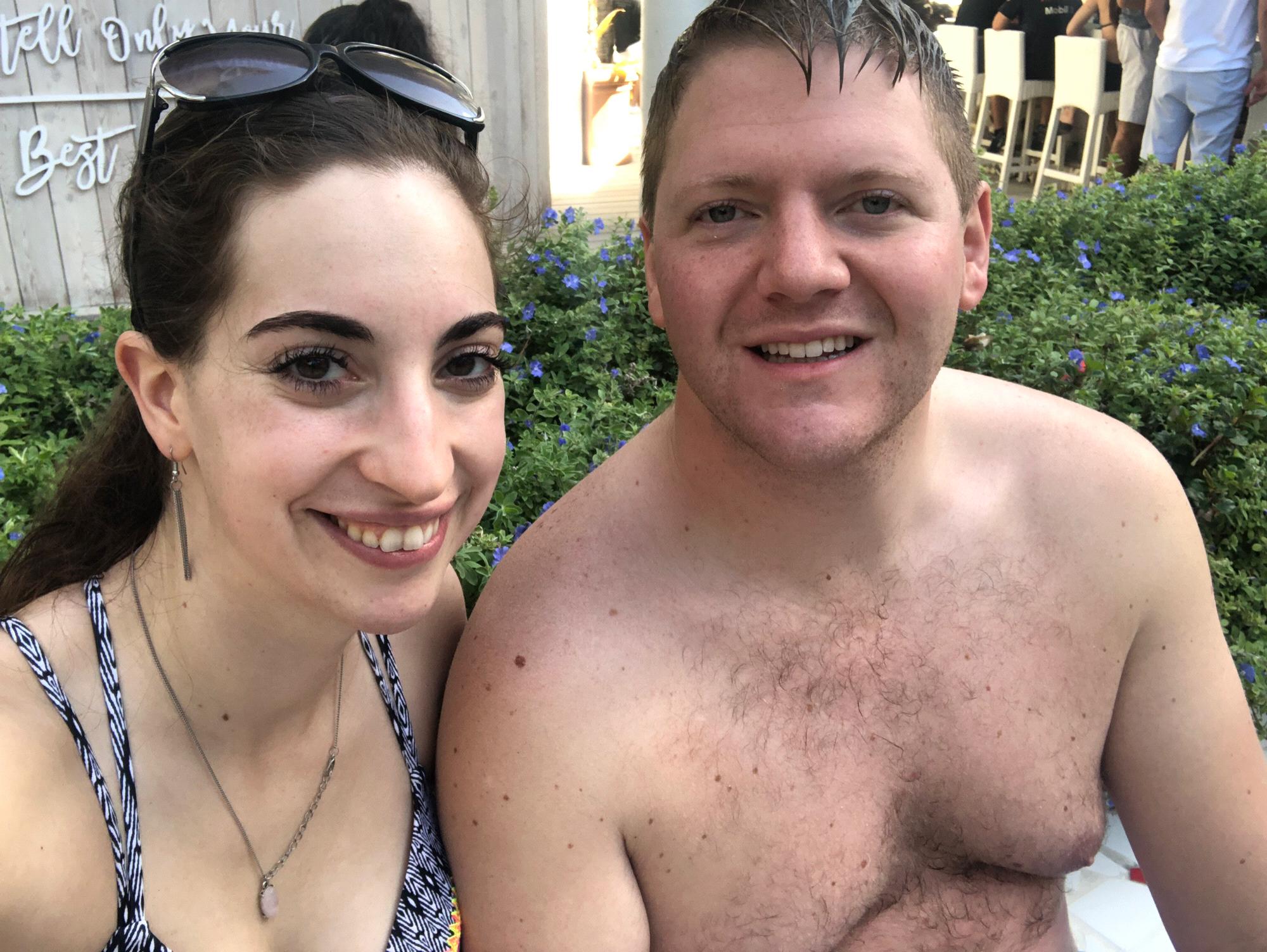 Chilling after a dip in the Atlantic Ocean