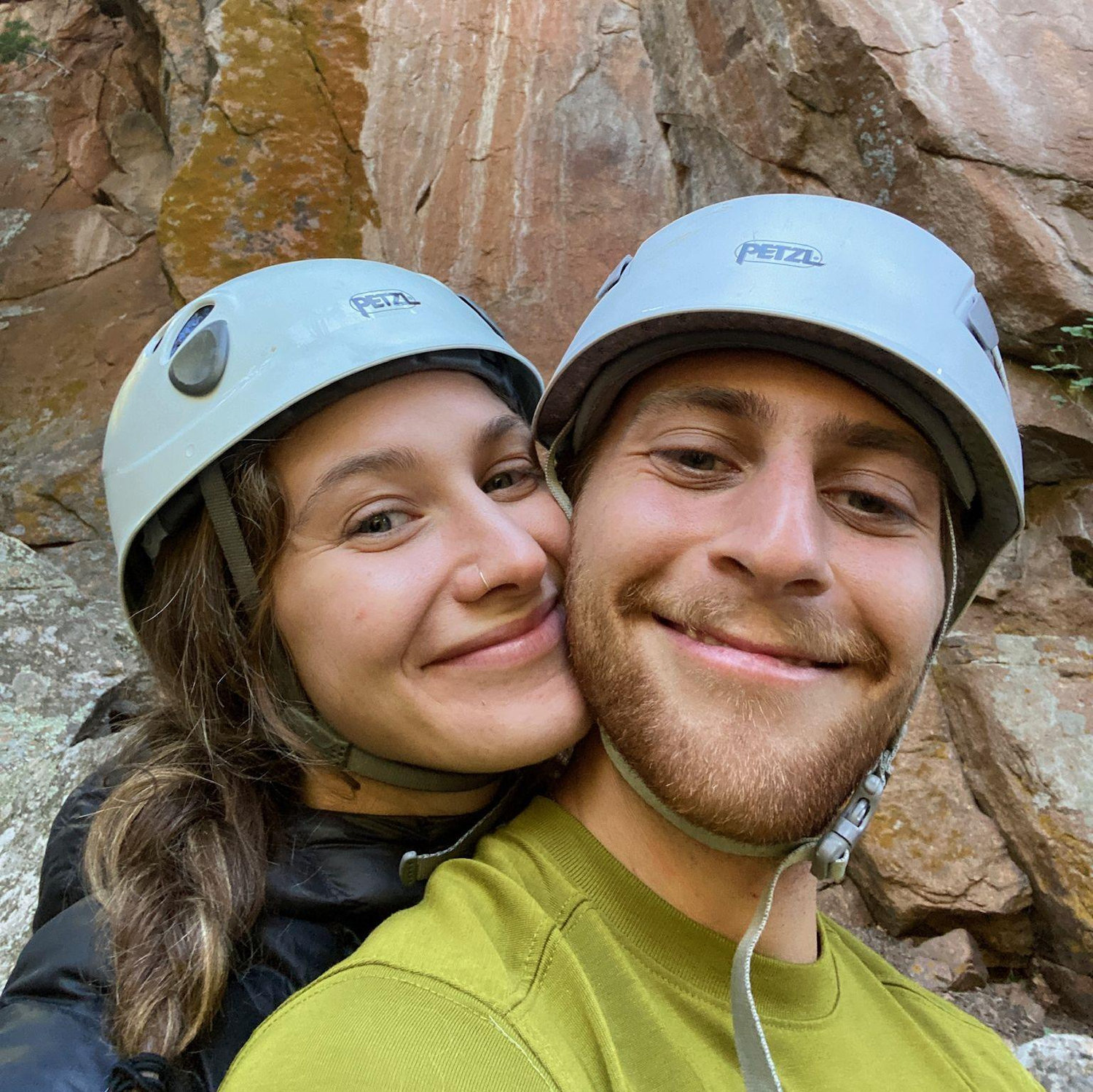 Selfies at the climbing crag.