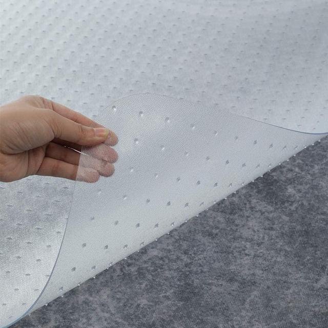 CrazyMat Office Chair Mat for Carpeted Floor with Lip - Polycarbonate Studded Low Pile Carpet Desk Computer Carpet Chair Mats.