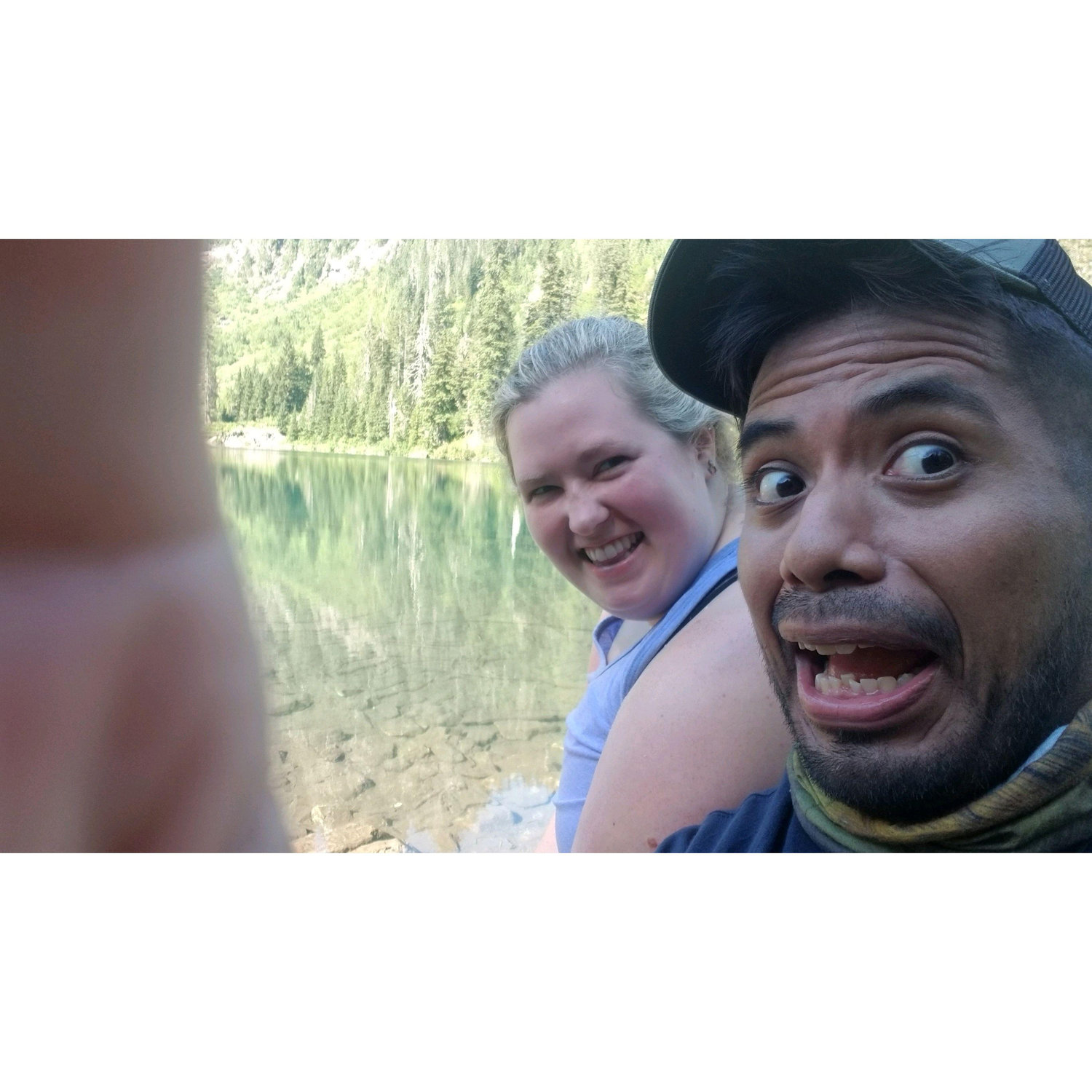 One of our first pictures together. We went on a hike, Lake 22