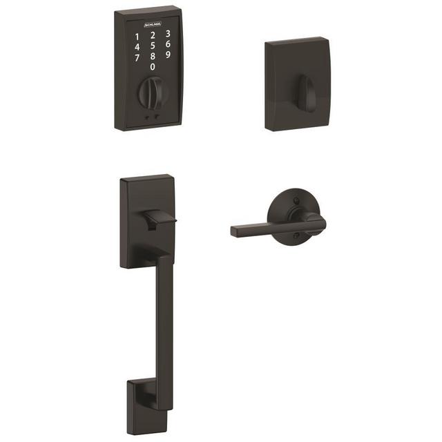 Schlage Touch Century Matte Black Electronic Handleset Lighted Keypad Touchscreen