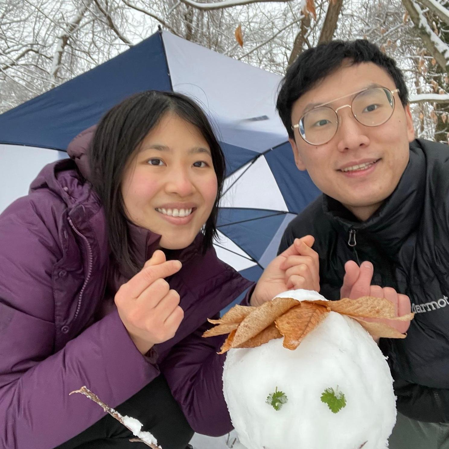 We used our artistic skills to make a beautiful snowman, named "Bob"