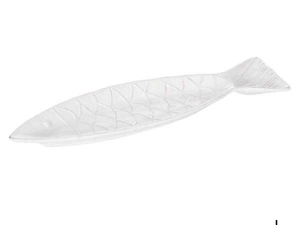 White Embossed Fish Platter