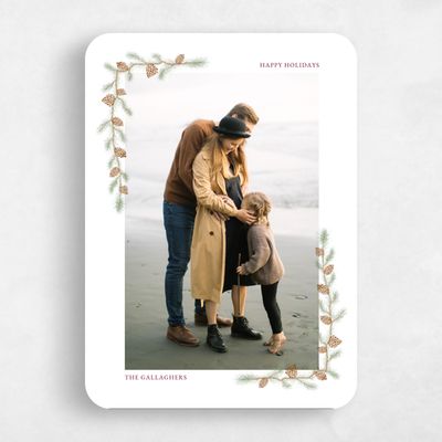 White Rounded Holiday Card - Dutton
