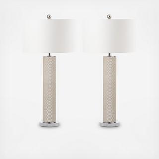 Ollie Faux Snakeskin Table Lamp, Set of 2
