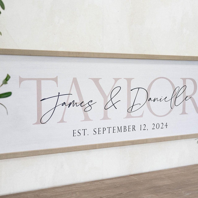 Personalized Last Name Sign with Names and Established Date, Wedding Gift, Wedding Prop Sign, Personalized Wedding Gift, Bridal Shower Gift