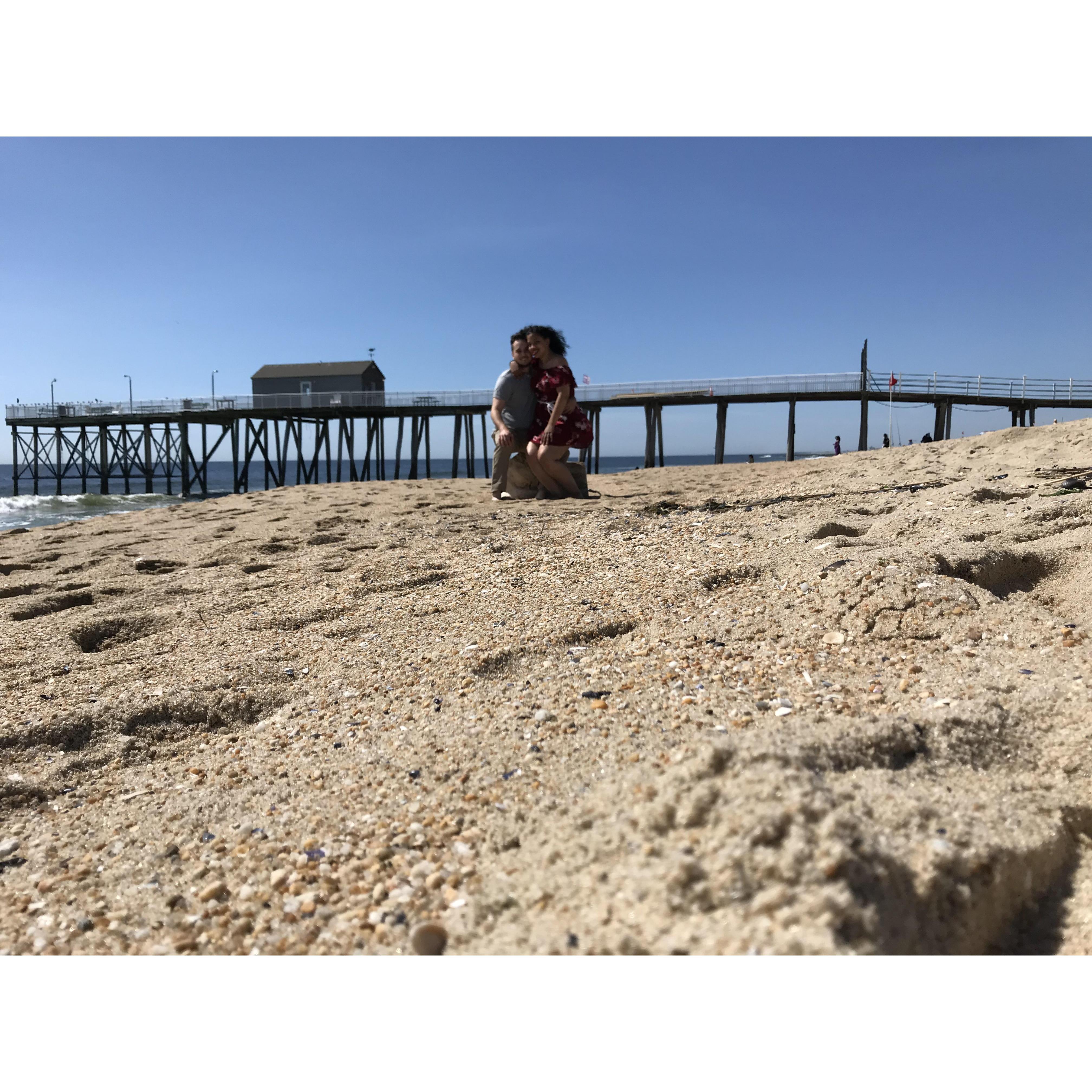 I told Jennifer that I wanted us to dress up and take some pictures on the beach. So I brought my tripod and we started shooting. Little did she know I had a ring with me!